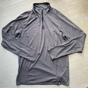 REI Co-op Quarter-Zip Tech Shirt Men Medium Heather Gray Long Sleeve Performance